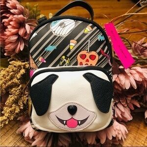 Betsey Johnson Halloween Candy Puppy Mini Backpack Adjustable Straps NWT